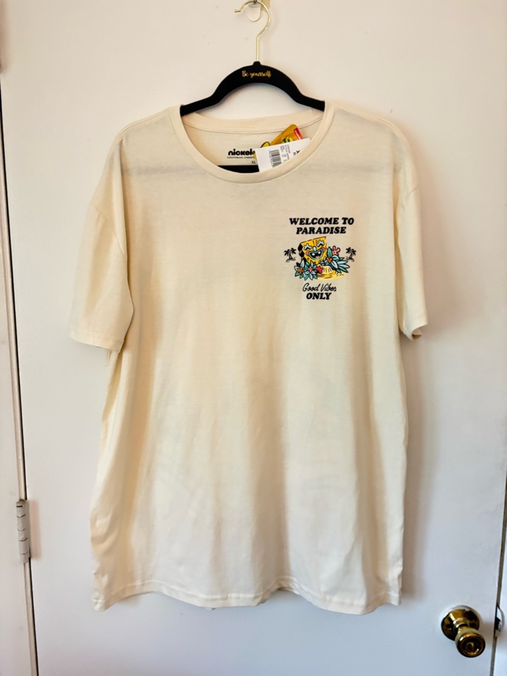 Nickelodeon Cream Welcome to Paradise Graphic Tee - Tropical Chest Print